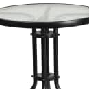 Flash Furniture TLH-071RD-037BK2-GG 23 3/4" Round Patio Table & (2) Black Rattan Arm Chair Set - Glass Top, Black Metal Base thumbnail 7