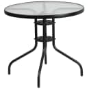 Flash Furniture TLH-072RD-017CBK4-GG 31 1/2" Round Patio Table & (4) Arm Chair Set - Glass Top, Black Metal Base thumbnail 3
