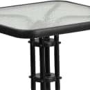 Flash Furniture TLH-0731SQ-017CBK2-GG 23 1/2" Square Patio Table & (2) Arm Chair Set - Glass Top, Black Metal Base thumbnail 7