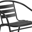 Flash Furniture TLH-0731SQ-017CBK2-GG 23 1/2" Square Patio Table & (2) Arm Chair Set - Glass Top, Black Metal Base thumbnail 8