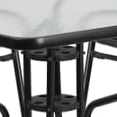 Flash Furniture TLH-0732SQ-017CBK4-GG 31 1/2" Square Patio Table & (4) Arm Chair Set - Glass Top, Black Metal Base thumbnail 7