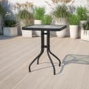 Flash Furniture TLH-073A-1-GG 23 1/2" Square Patio Table w/ Glass Top - Metal Base, Black thumbnail 3