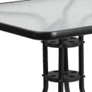 Flash Furniture TLH-073A-2-GG 31 1/2" Square Patio Table w/ Glass Top - Metal Base, Black thumbnail 3
