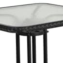 Flash Furniture TLH-073R-BK-GG 28" Square Patio Table w/ Glass Top & Black Rattan Edge - Metal Base, Black thumbnail 4