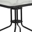 Flash Furniture TLH-073SQ-037BK2-GG 28" Square Patio Table & (2) Black Rattan Arm Chair Set - Glass Top, Black Metal Base thumbnail 7