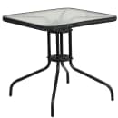 Flash Furniture TLH-073SQ-037BK4-GG 28" Square Patio Table & (4) Black Rattan Arm Chair Set - Glass Top, Black Metal Base thumbnail 3