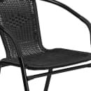 Flash Furniture TLH-073SQ-037BK4-GG 28" Square Patio Table & (4) Black Rattan Arm Chair Set - Glass Top, Black Metal Base thumbnail 8