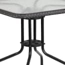 Flash Furniture TLH-073SQ-037GY2-GG 28" Square Patio Table & (2) Gray Rattan Arm Chair Set - Glass Top, Black Metal Base thumbnail 7