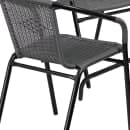 Flash Furniture TLH-073SQ-037GY4-GG 28" Square Patio Table & (4) Gray Rattan Arm Chair Set - Glass Top, Black Metal Base thumbnail 7