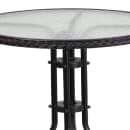 Flash Furniture TLH-087-BK-GG 28" Round Patio Table w/ Glass Top & Black Rattan Edge - Metal Base, Black thumbnail 4