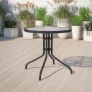 Flash Furniture TLH-087-BK-GG 28" Round Patio Table w/ Glass Top & Black Rattan Edge - Metal Base, Black thumbnail 6