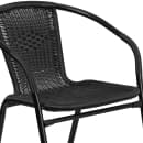 Flash Furniture TLH-087RD-037BK2-GG 28" Round Patio Table & (2) Black Rattan Arm Chair Set - Glass Top, Black Metal Base thumbnail 8