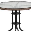 Flash Furniture TLH-087RD-037BN2-GG 28" Round Patio Table & (2) Brown Rattan Arm Chair Set - Glass Top, Black Metal Base thumbnail 7