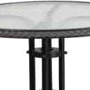 Flash Furniture TLH-087RD-037GY2-GG 28" Round Patio Table & (2) Gray Rattan Arm Chair Set - Glass Top, Black Metal Base thumbnail 7