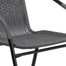 Flash Furniture TLH-087RD-037GY4-GG 28" Round Patio Table & (4) Gray Rattan Arm Chair Set - Glass Top, Black Metal Base thumbnail 7
