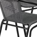 Flash Furniture TLH-087RD-037GY4-GG 28" Round Patio Table & (4) Gray Rattan Arm Chair Set - Glass Top, Black Metal Base thumbnail 8
