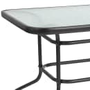 Flash Furniture TLH-089-GG Rectangular Patio Table w/ Glass Top & Umbrella Hole - Metal Base, Black thumbnail 4
