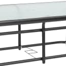 Flash Furniture TLH-089-GG Rectangular Patio Table w/ Glass Top & Umbrella Hole - Metal Base, Black thumbnail 7