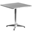 Flash Furniture TLH-ALUM-28SQ-017BCHR4-GG 27 1/2" Square Patio Table & (4) Arm Chair Set - Stainless Steel Top, Aluminum Base thumbnail 2
