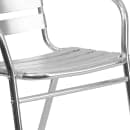 Flash Furniture TLH-ALUM-28SQ-017BCHR4-GG 27 1/2" Square Patio Table & (4) Arm Chair Set - Stainless Steel Top, Aluminum Base thumbnail 6