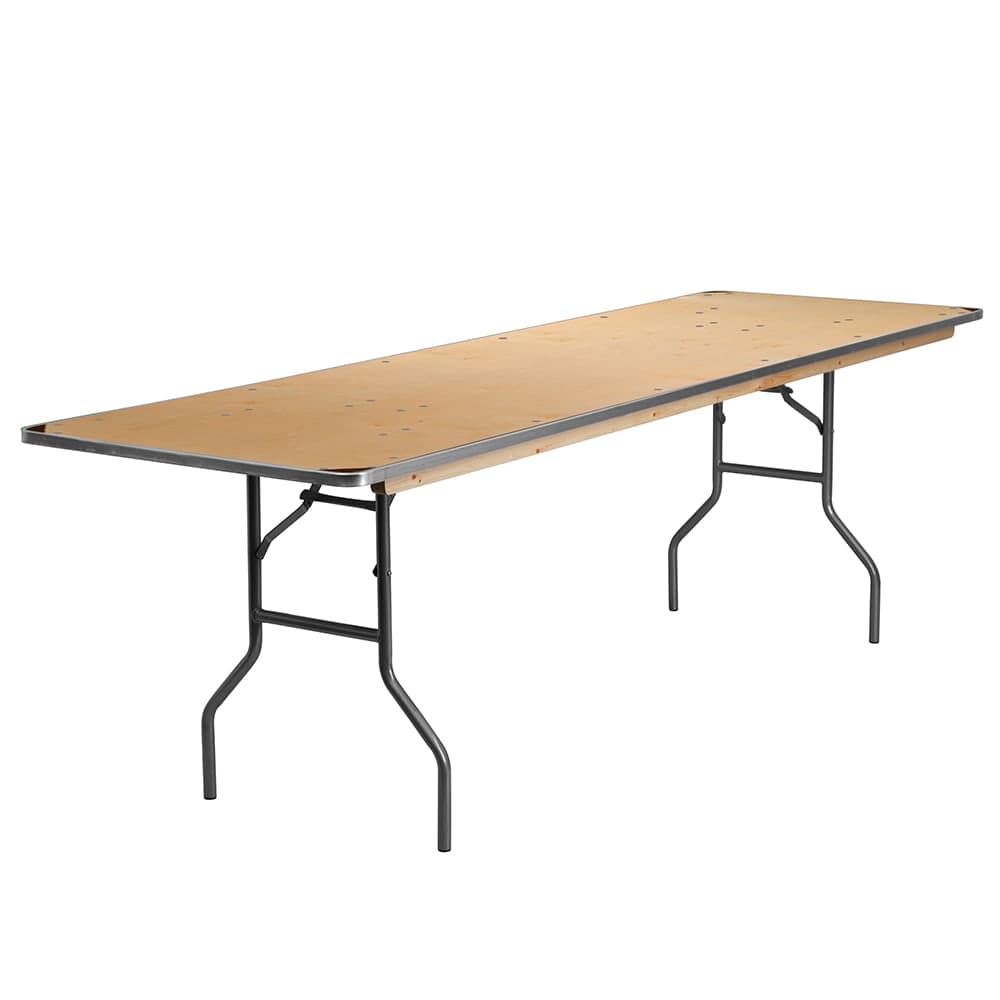 Flash Furniture XA-3096-BIRCH-M-GG Rectangular Folding Banquet Table w/ Birchwood Top - 96"W x 30"D x 30"H