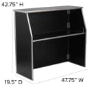 Flash Furniture XA-BAR-48-BK-GG 47 3/4" Folding Portable Bar - Removable Aluminum Top, Black Laminate Front thumbnail 2
