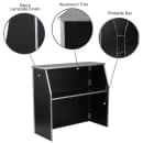 Flash Furniture XA-BAR-48-BK-GG 47 3/4" Folding Portable Bar - Removable Aluminum Top, Black Laminate Front thumbnail 6