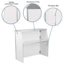Flash Furniture XA-BAR-48-WH-GG 47 3/4" Folding Portable Bar - Removable Aluminum Top, White Laminate Front thumbnail 6