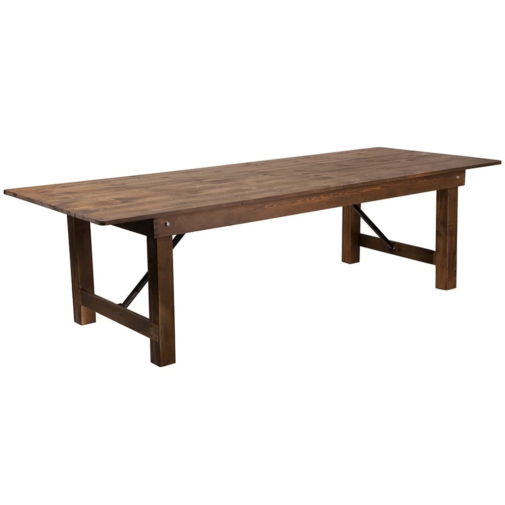 Flash Furniture XA-F-108X40-GG Rectangular Folding Farm Table w/ Antique Rustic Plank Top - 108"W x 40"D x 30"H