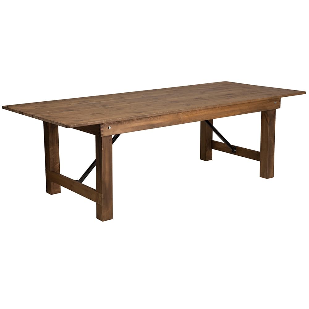 Flash Furniture XA-F-96X40-GG Rectangular Folding Farm Table w/ Antique Rustic Plank Top - 96"W x 40"D x 30"H