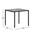 Flash Furniture XU-DG-UH8100-GY-GG Rectangular Outdoor Dining Table w/ Umbrella Holder - Steel, Gray thumbnail 3