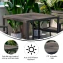 Flash Furniture XU-DG-UH8100-GY-GG Rectangular Outdoor Dining Table w/ Umbrella Holder - Steel, Gray thumbnail 5