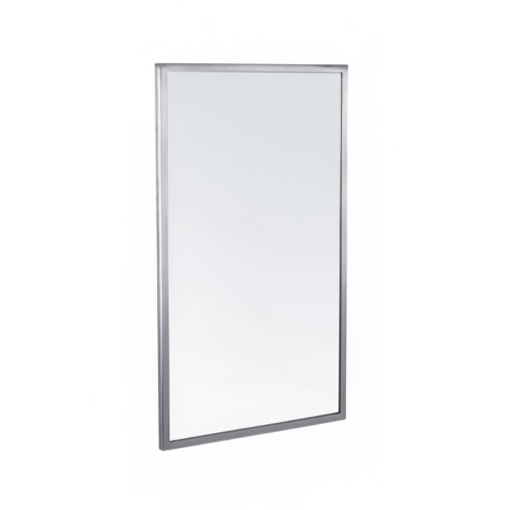 Gamco A-18X30 Welded Frame Mirror - 18" x 30", Satin Stainless