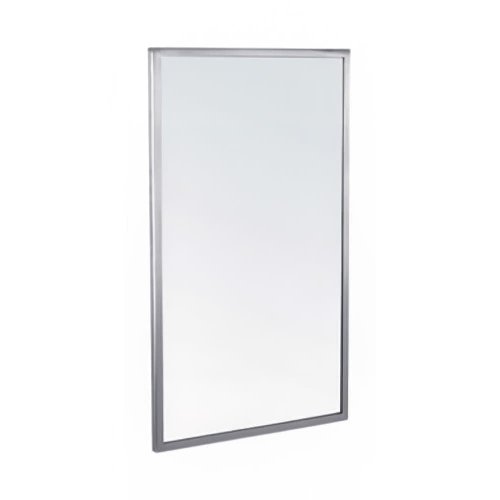 Gamco A-18X36 Welded Frame Mirror - 18" x 36", Satin Stainless