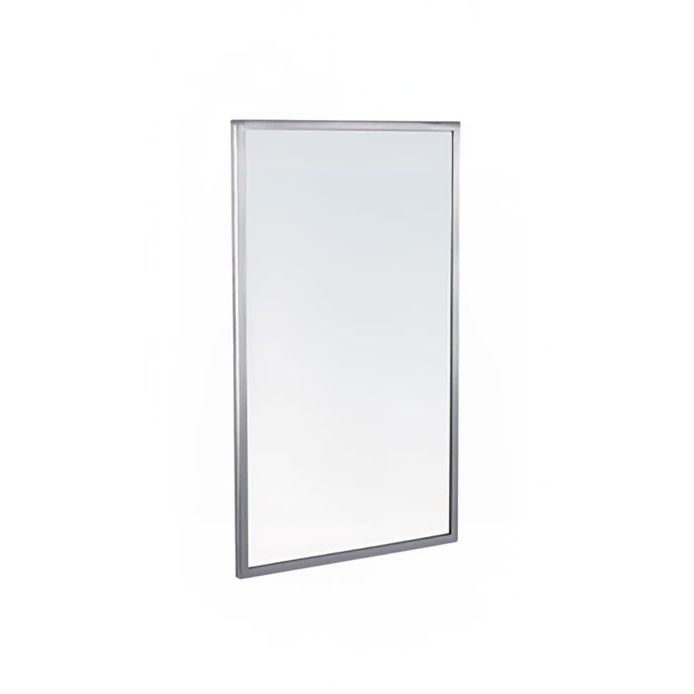 Gamco A-24X36 Welded Frame Mirror - 24" x 36", Satin Stainless