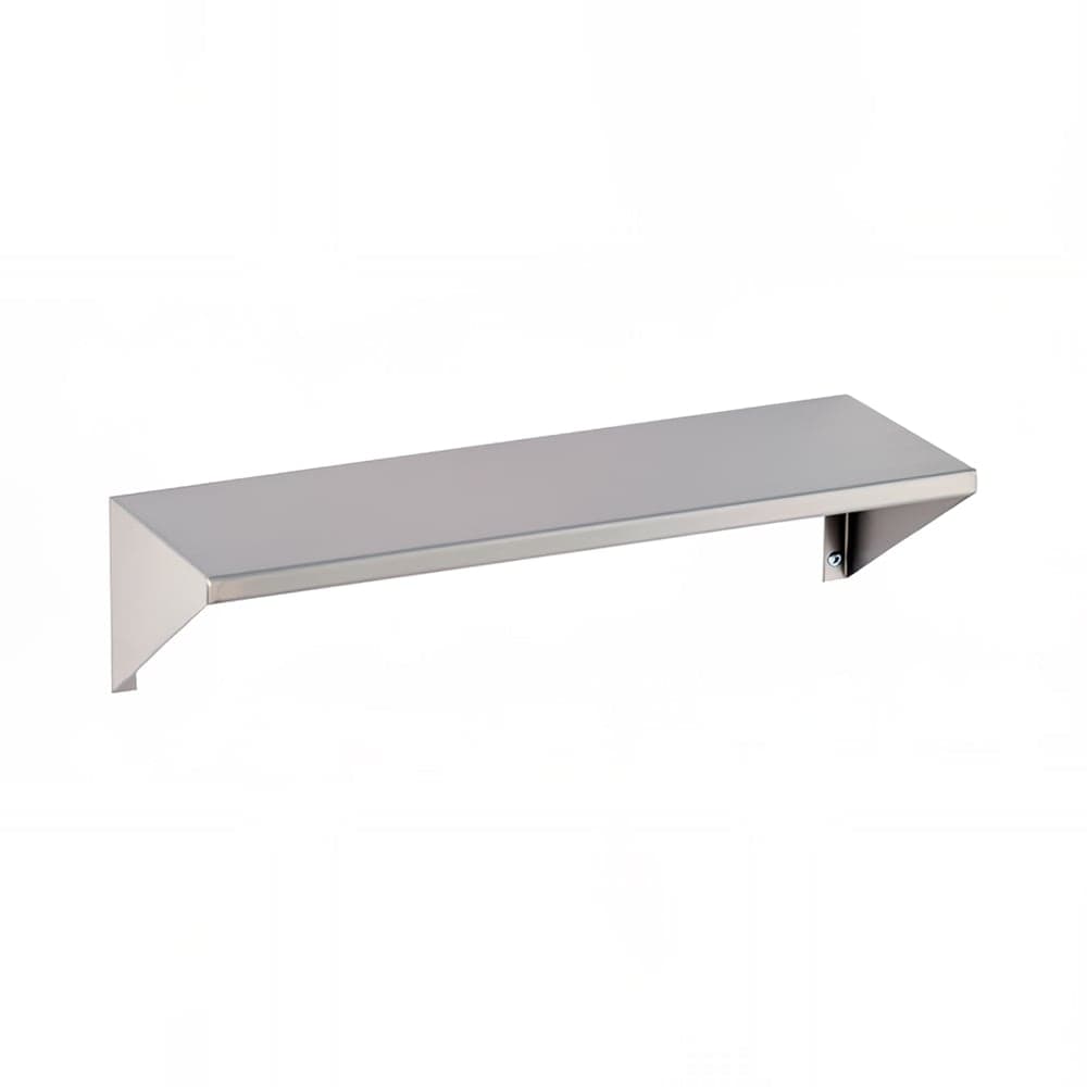 Gamco S-5X16 Solid Wall Mounted Shelf, 16"W x 5"D, Stainless Steel