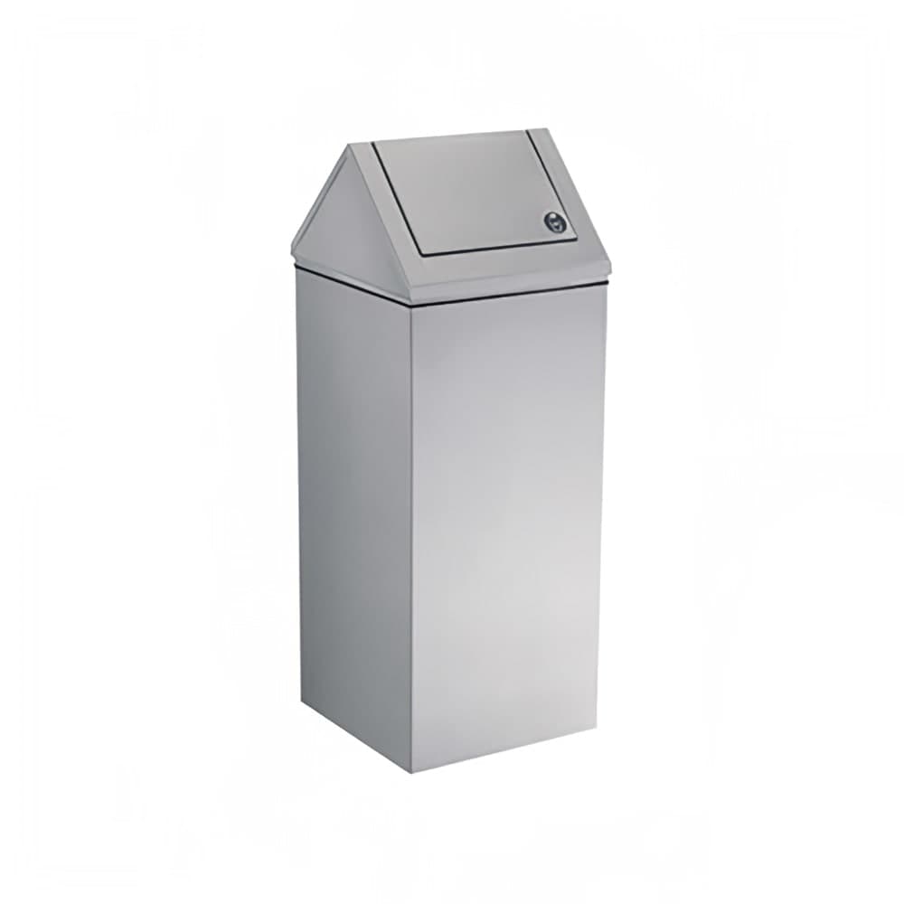 Bobrick WR-11 13 gallon Standing Bathroom Trash Can w/ Swing Top, Stainless Steel