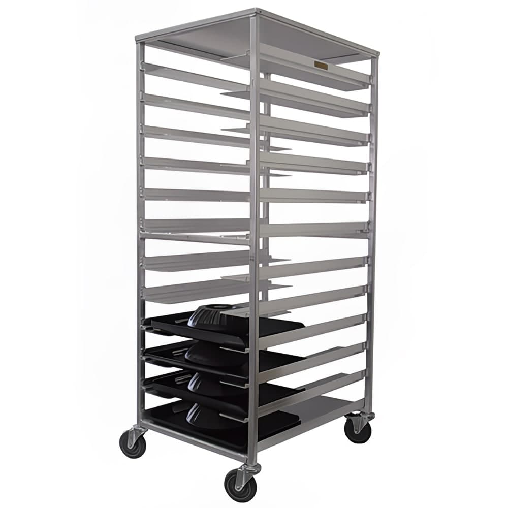 Alluserv Ambient Mobile Delivery Cart w/ (12) Tray Capacity, Aluminum (AURSC12)