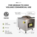 VacMaster VP321 Chamber Vacuum Sealer w/ (2) 17" Seal Bars, 110v thumbnail 3