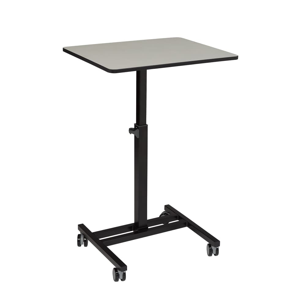 National Public Seating EDTC Mobile Student Desk w/ Adjustable Height - Black Steel Frame, Gray