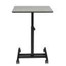 National Public Seating EDTC Mobile Student Desk w/ Adjustable Height - Black Steel Frame, Gray thumbnail 4