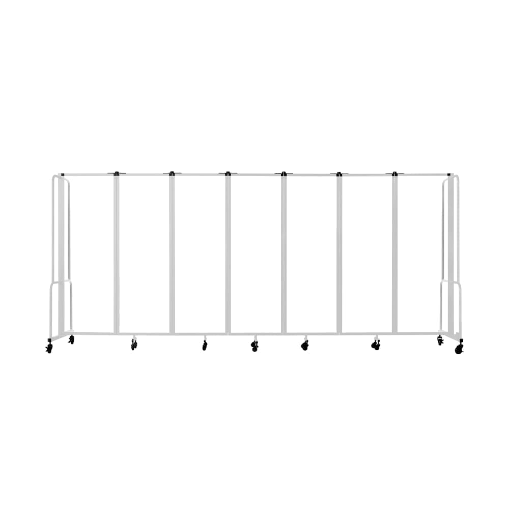 National Public Seating RDG6-7CA 164"L Portable Room Divider w/ (7) Clear Acrylic Panels & Gray Frame - 6'H