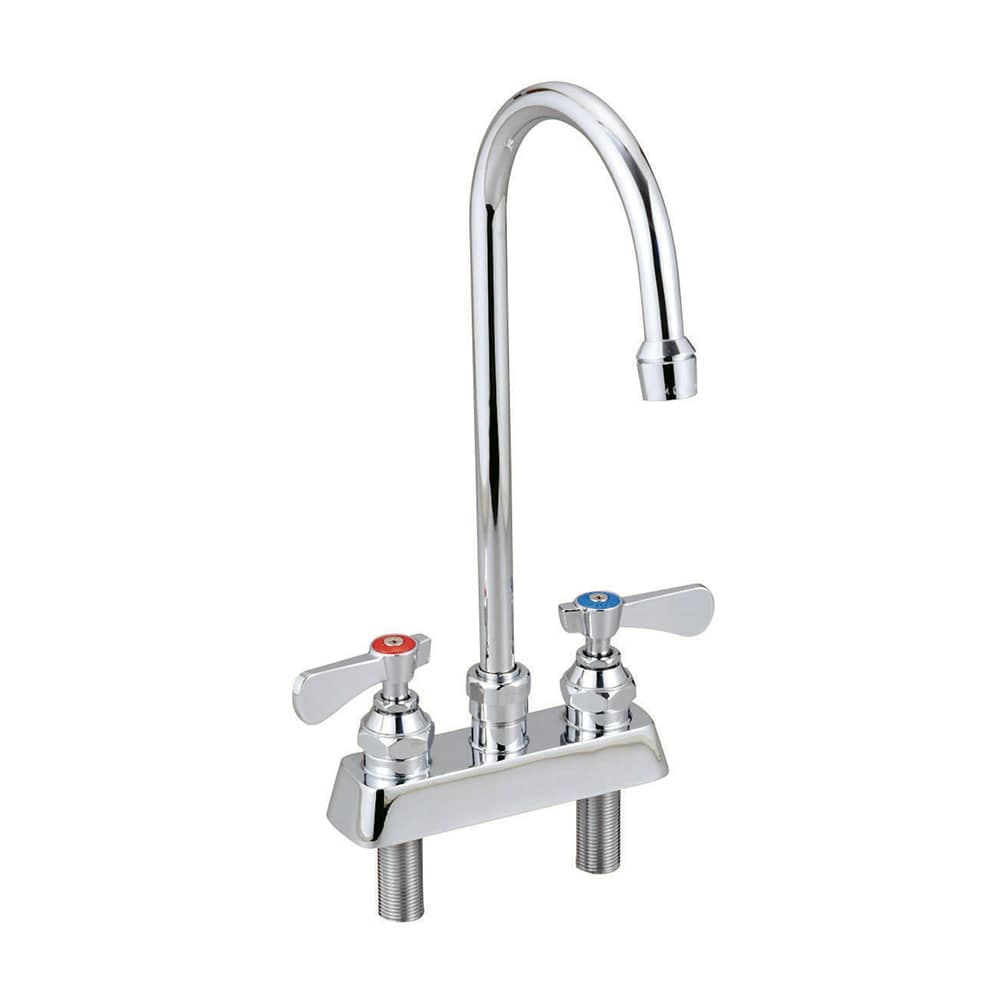 BK Resources BKF-4DM-3G-G Deck Mount Manual Faucet w/ 3" Gooseneck Spout & 4" Centers