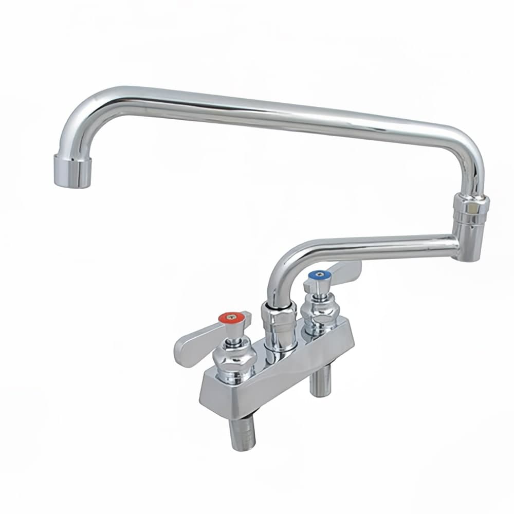 BK Resources EVO-4DM-18 Deck Mount Faucet w/ 18" Double Jointed Swing Spout & 4" Centers