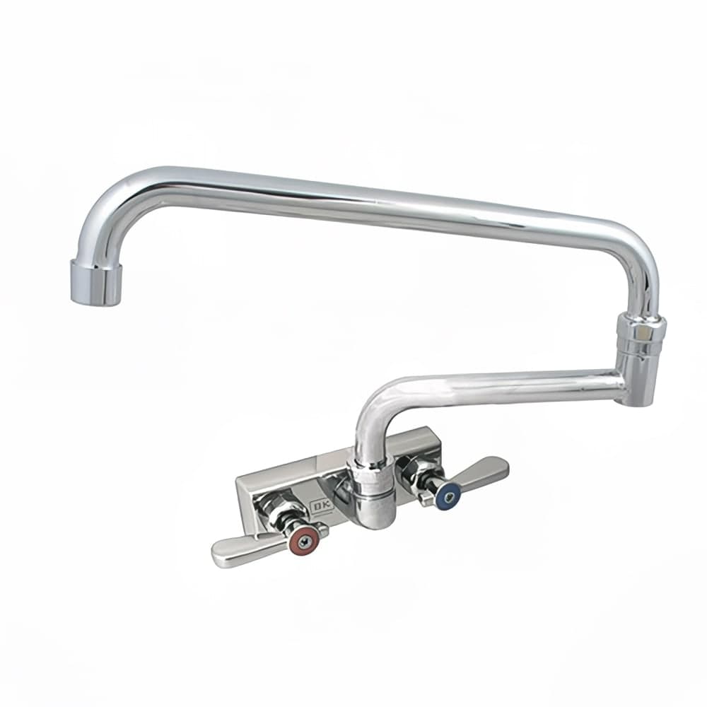 BK Resources EVO-4SM-18 Splash Mount Faucet w/ 18" Double Jointed Swing Spout & 4" Centers