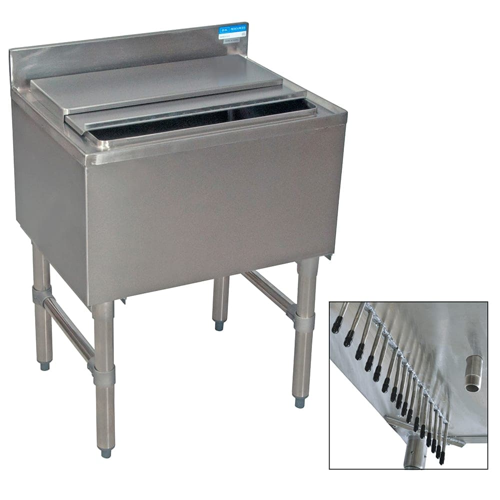 BK Resources UB4-18-IBCP36-8 31" x 15" Underbar Ice Bin w/ 100 lb Capacity - Cold Plate, Stainless Steel