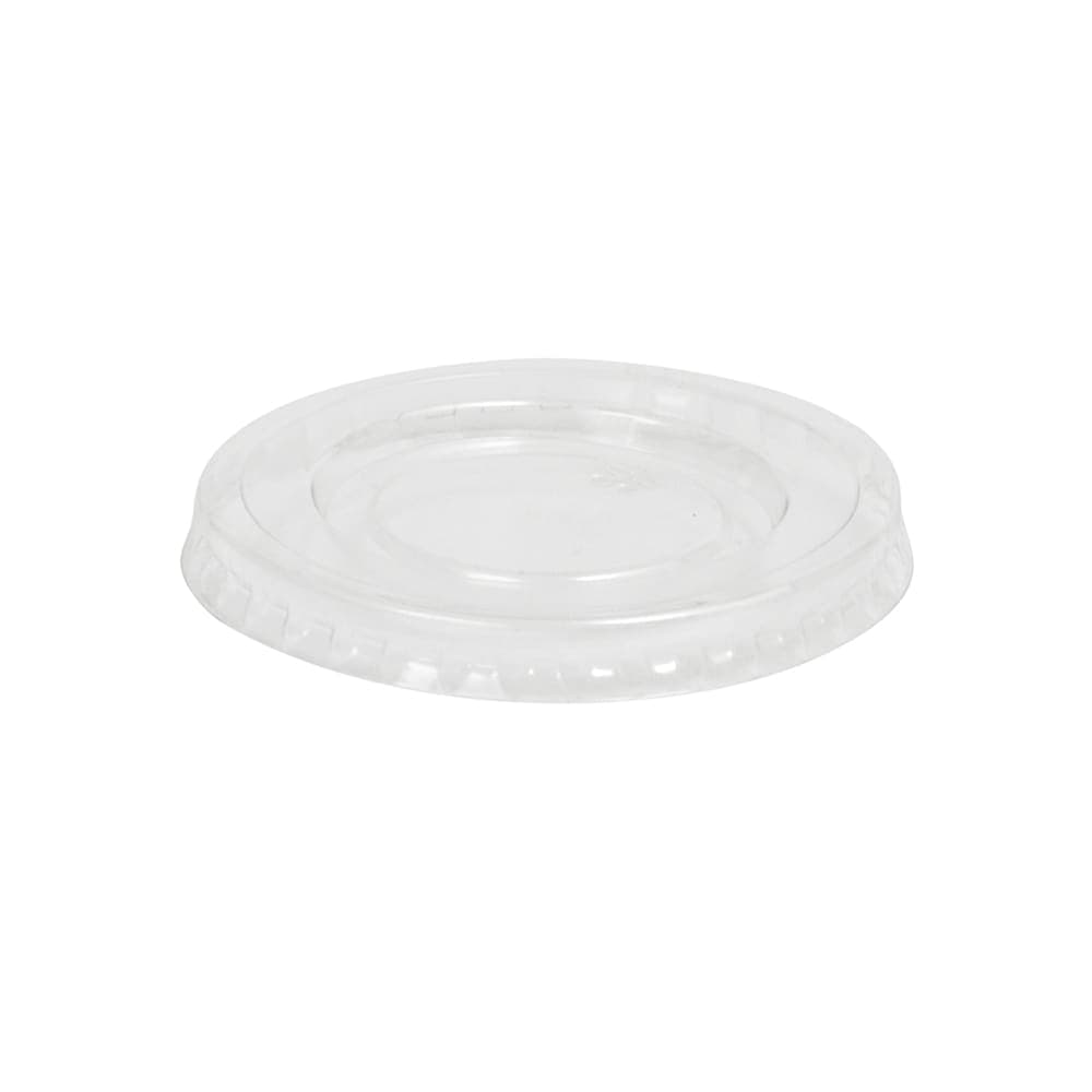 Fineline 2 1/2" Round Disposable Lid for 2 oz Portion Cups - PETE Plastic, Clear (42PCL2)