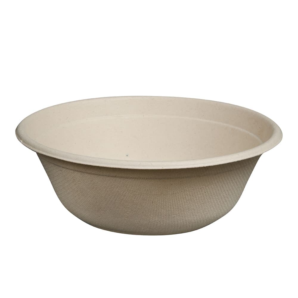 Fineline 40 oz Disposable Bowl - Bagasse, Tan (43RB40)