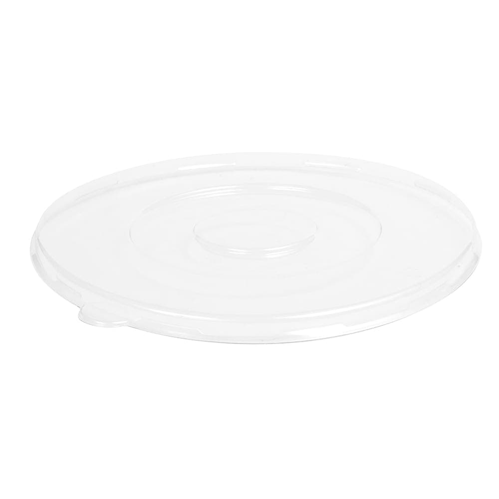 Fineline 8" Round Disposable Flat Lid for Round Bowls - PETE Plastic, Clear (42RBFL)
