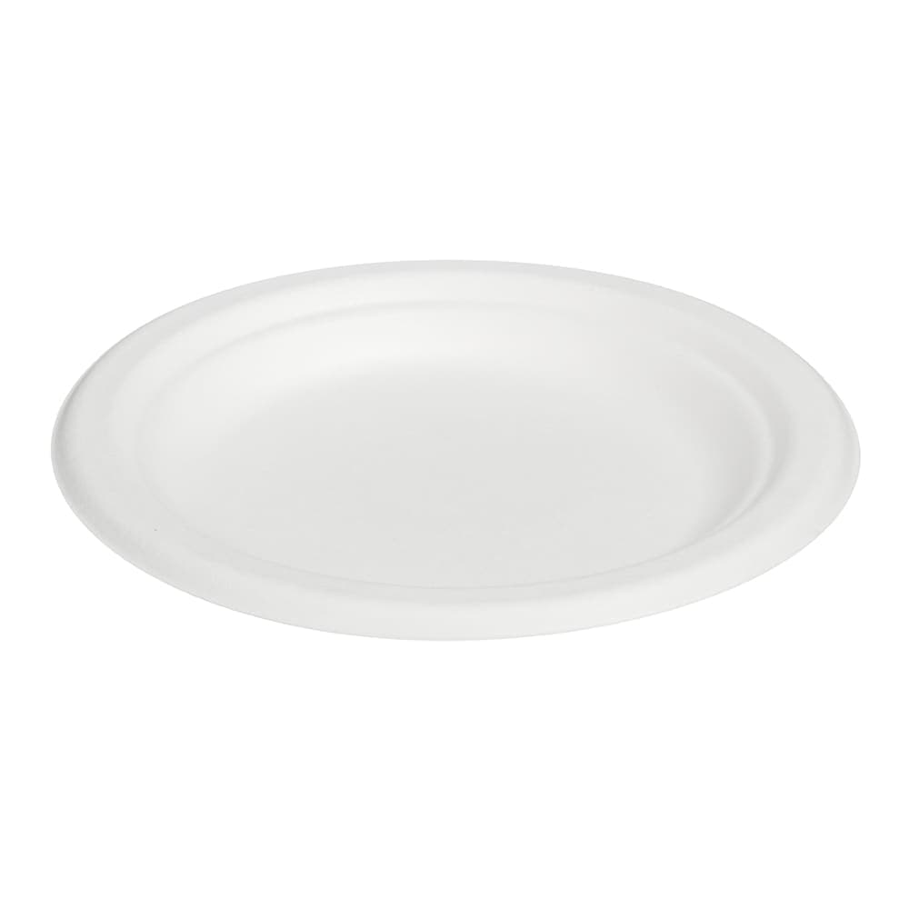 Fineline 6" Round Disposable Plate - Baggase, White (43RP06)